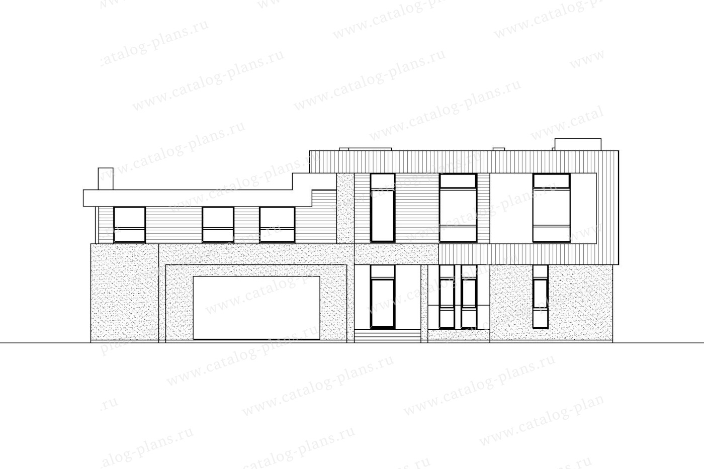 Проект 46-06A, , материал - поризованный керамический блок 380, количество этажей - 2, архитектурный стиль - хай-тек, фундамент - монолитная ж/б плита