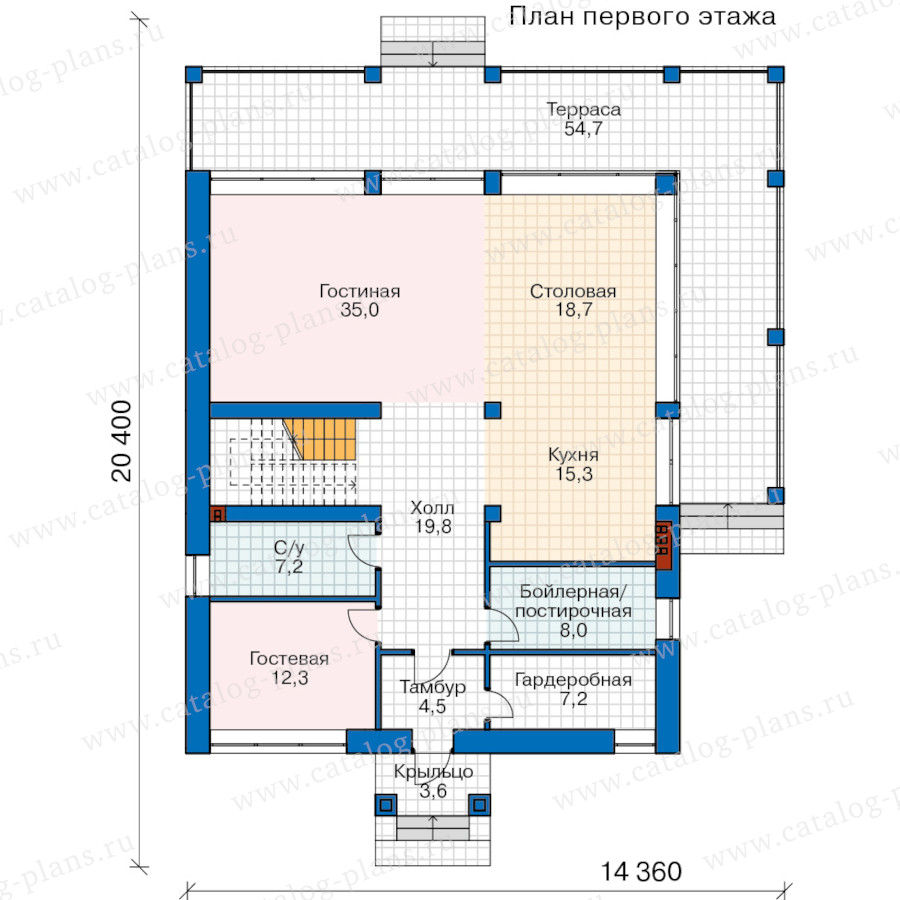 План 1-этажа проекта 40-45BAAK2L