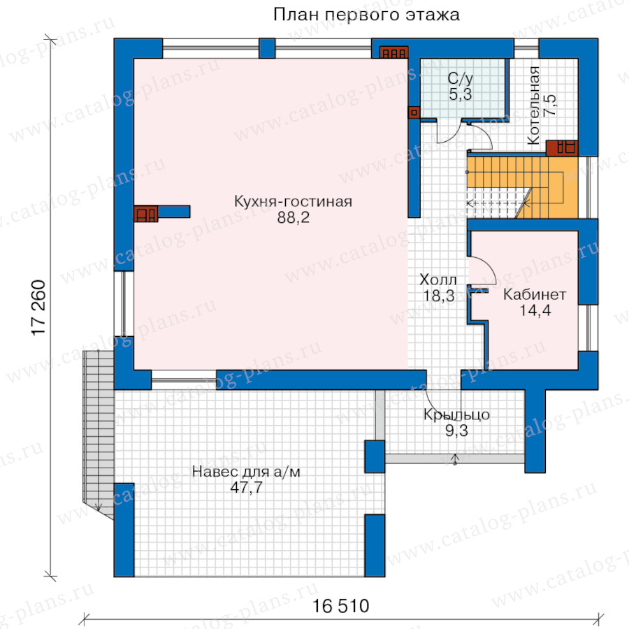 План 1-этажа проекта 62-75AK1L