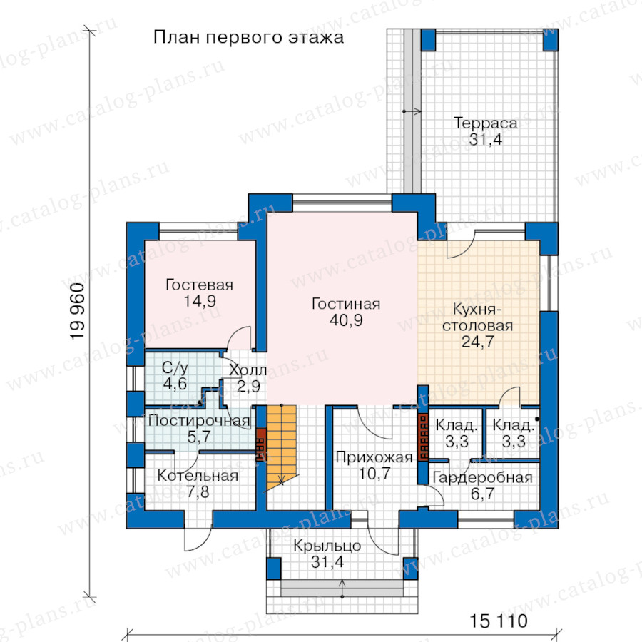 План 1-этажа проекта 46-67L