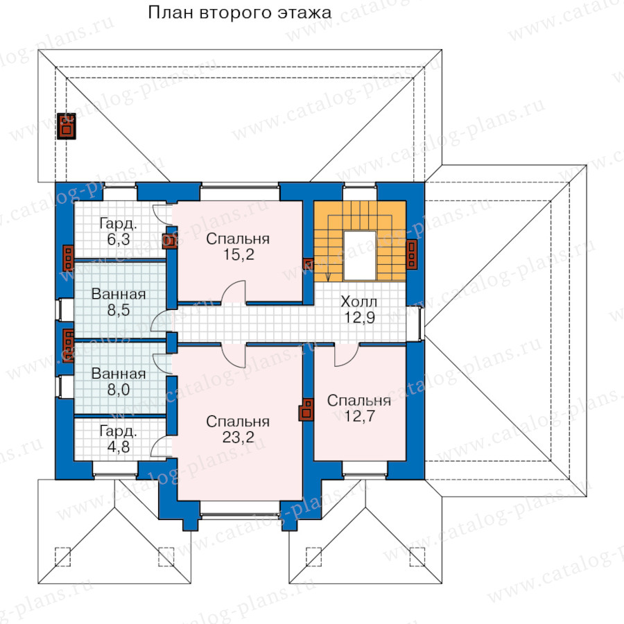 План 2-этажа проекта 45-64NMBAKL