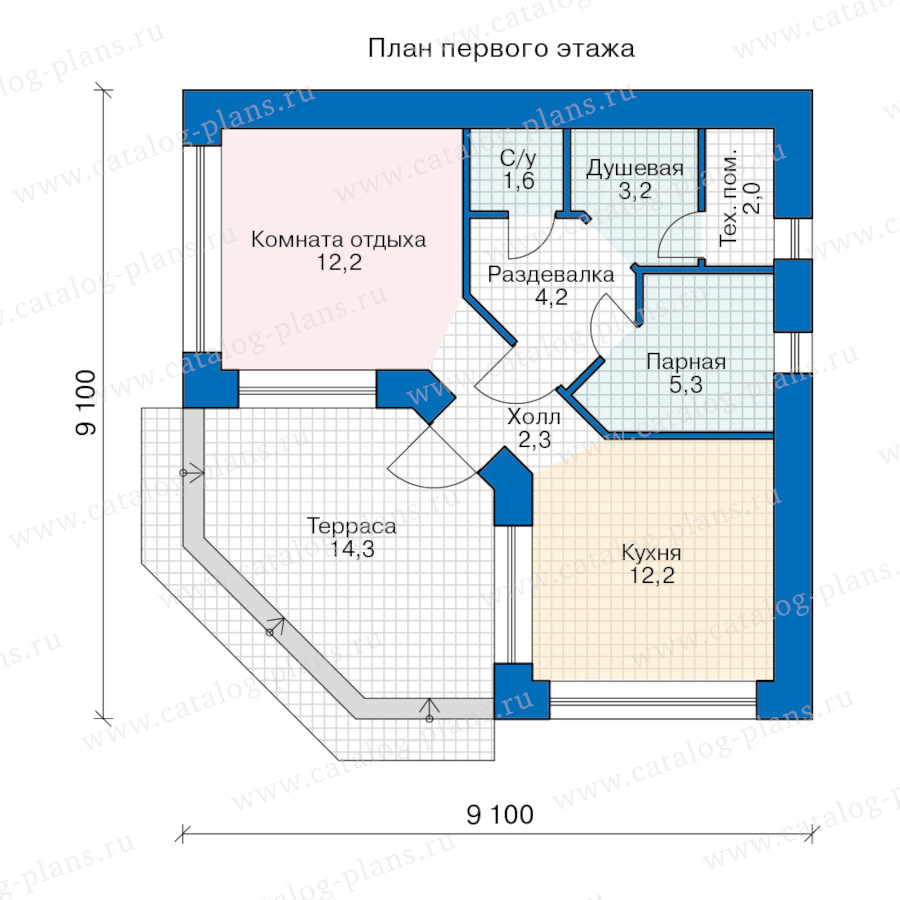 План 1-этажа проекта 90-55ABL
