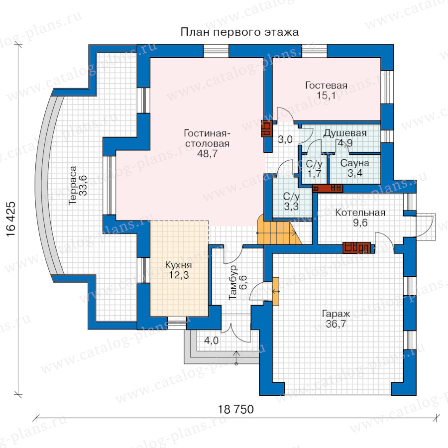 План 1-этажа проекта 62-47AFL
