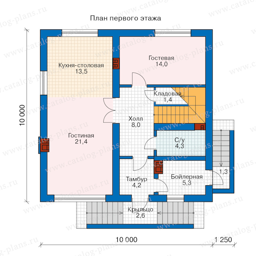 План 1-этажа проекта 58-16DKB