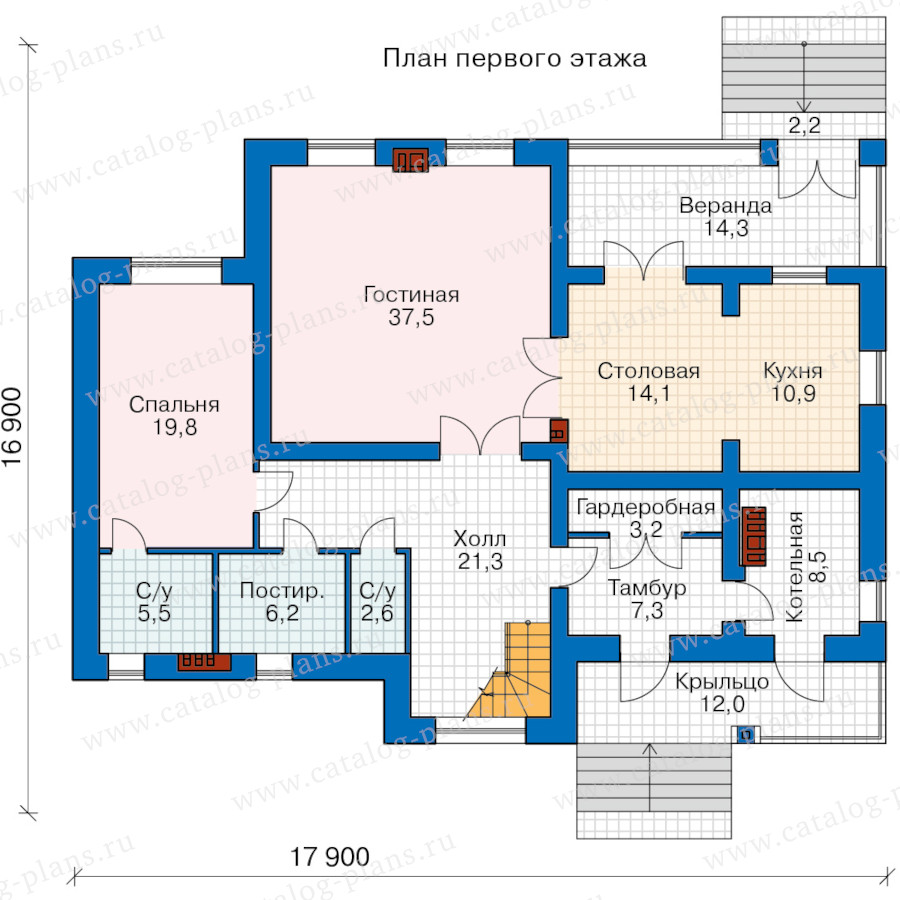 План 1-этажа проекта 62-38AFBK2L