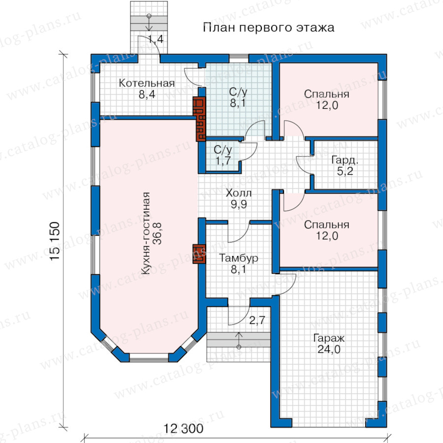 План 1-этажа проекта 63-01G3
