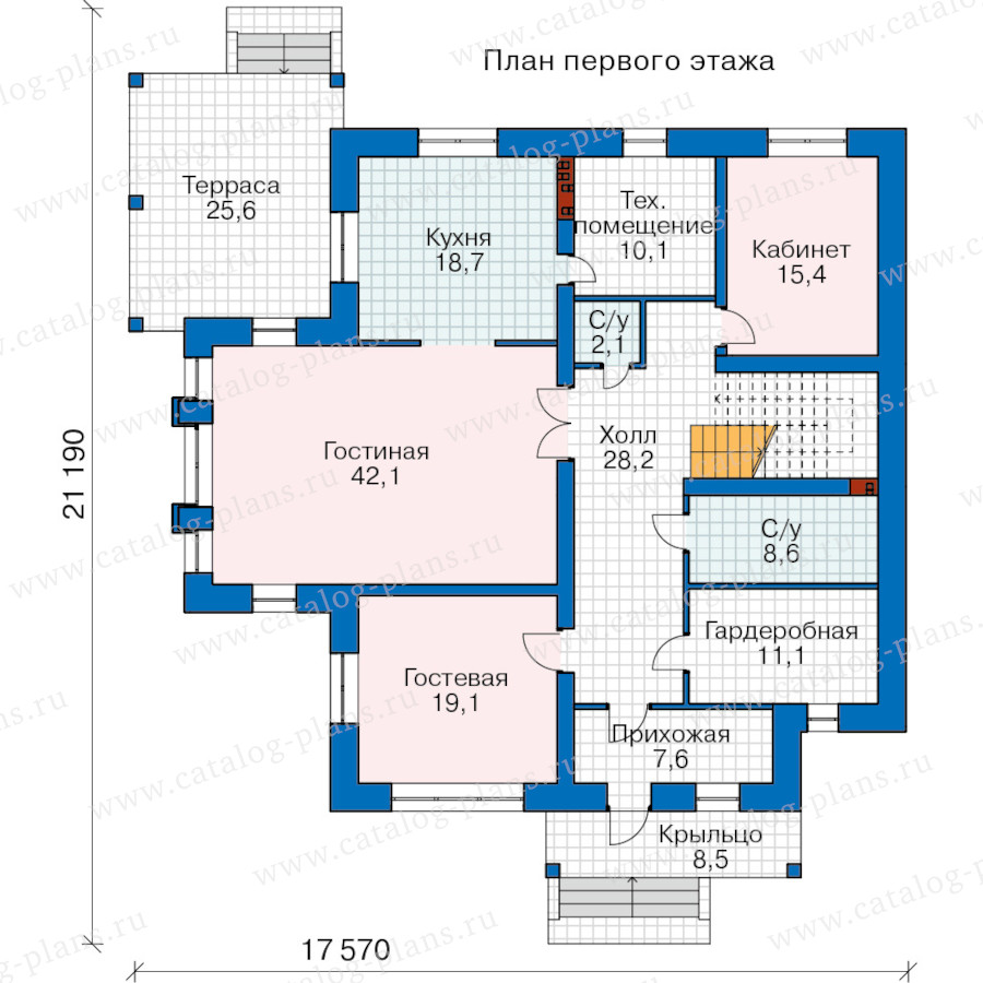 План 1-этажа проекта 48-24HAML