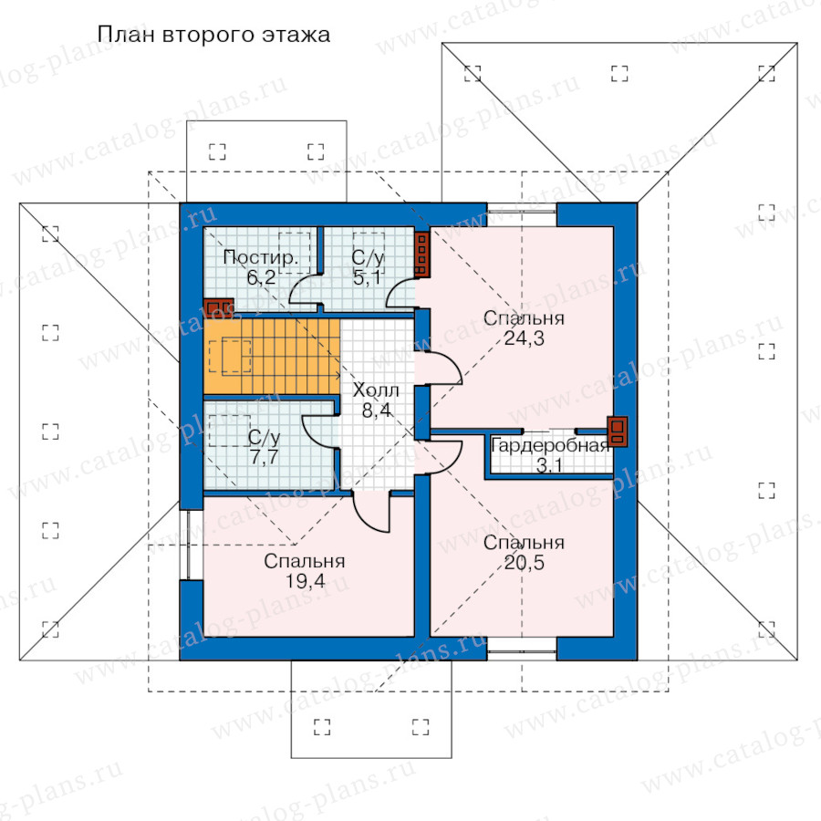 План 2-этажа проекта 58-75BL