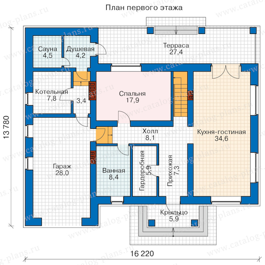 План 1-этажа проекта 63-48AL