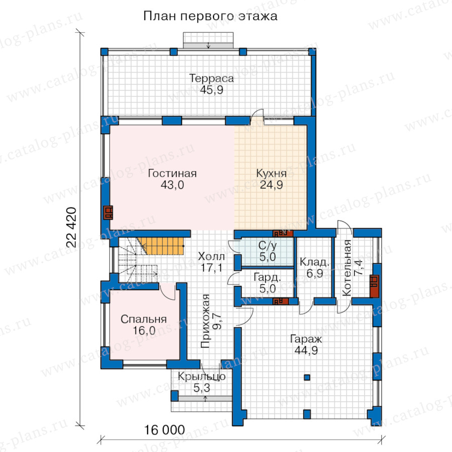 План 1-этажа проекта 64-24BA