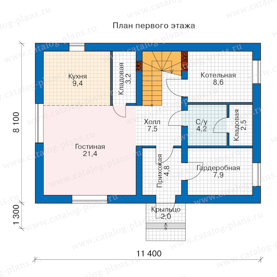 План 1-этажа проекта 68-48