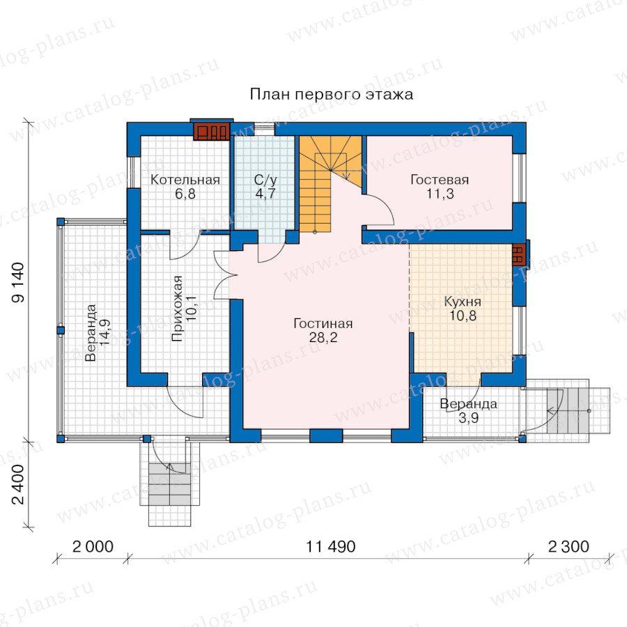 План 1-этажа проекта 58-79EAK1