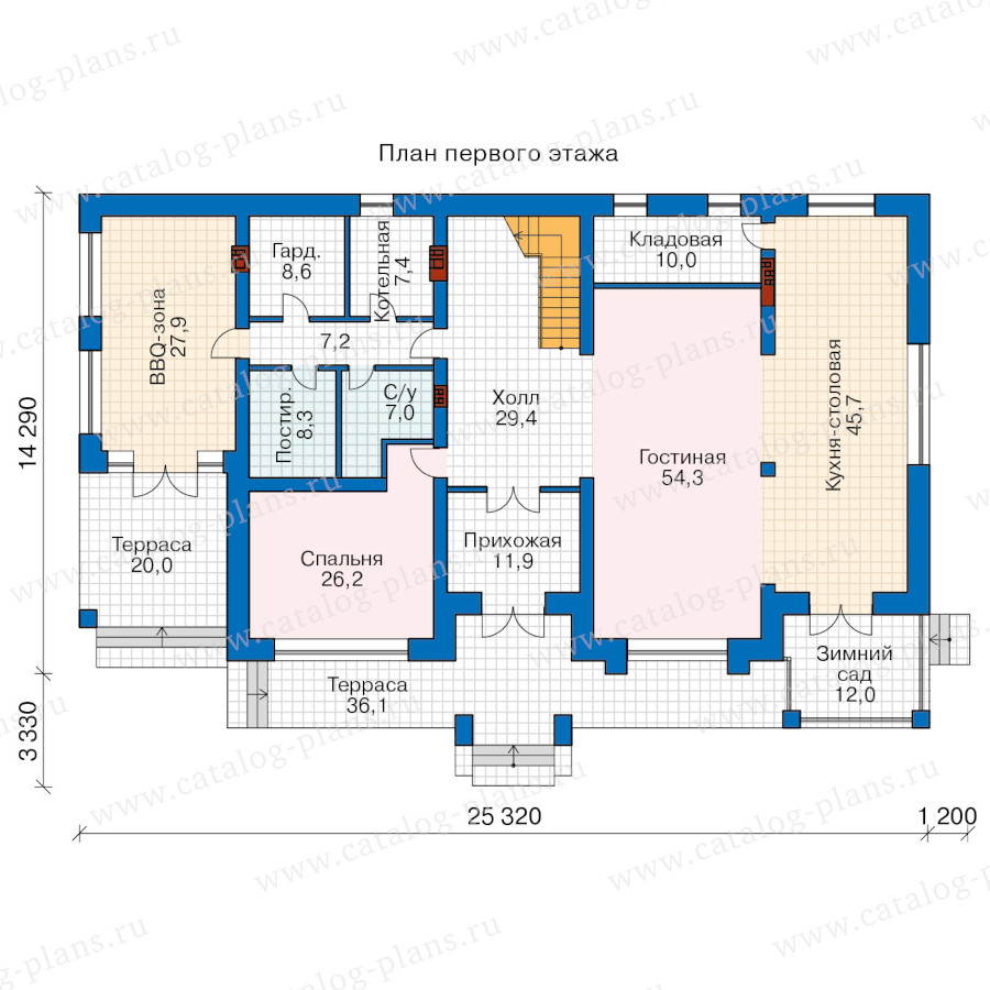 План 1-этажа проекта 45-64RABAGL