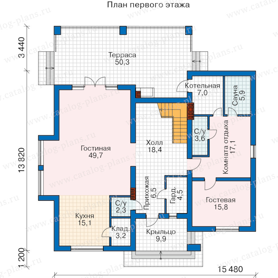 План 1-этажа проекта 46-08PK1