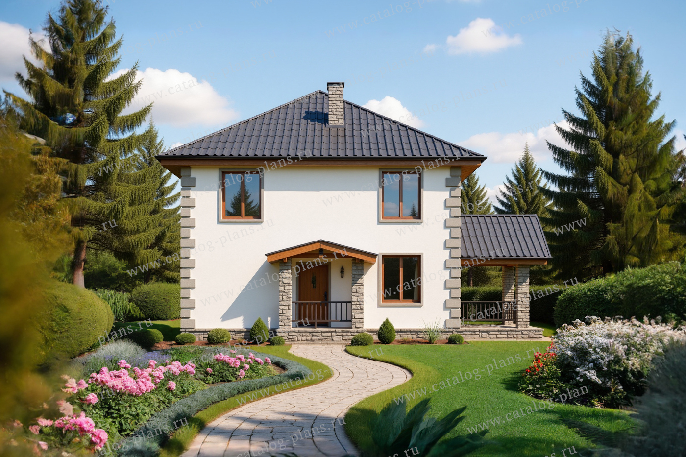 Проект жилой дом #40-04BR материал - , стиль европейский