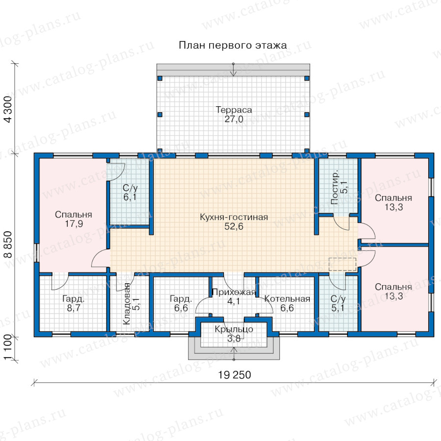 План 1-этажа проекта 68-49X