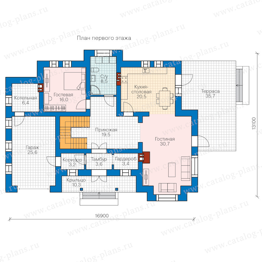 План 1-этажа проекта 58-10L