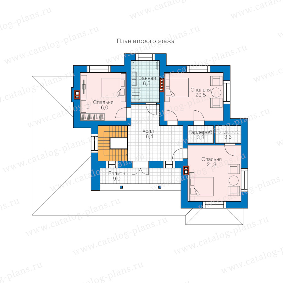 План 2-этажа проекта 58-10L