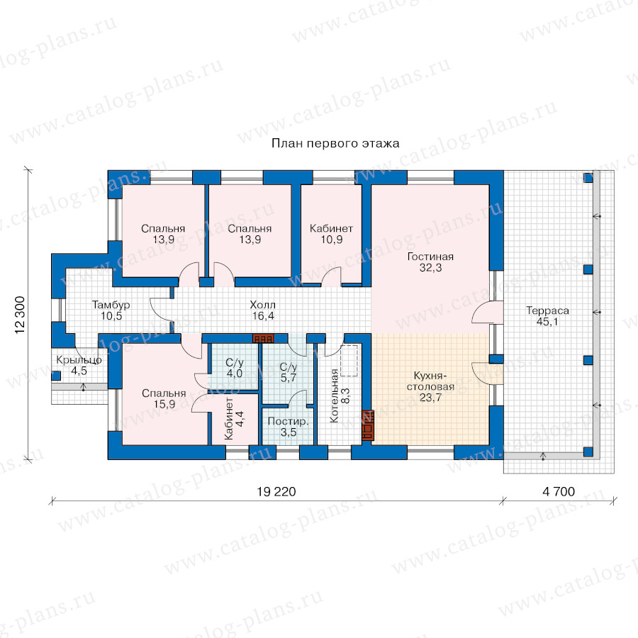 План 1-этажа проекта 58-84BBTAL