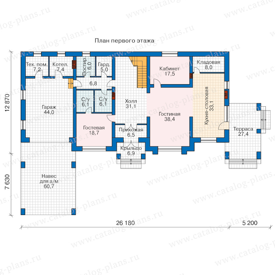План 1-этажа проекта 45-64ZHAK1L