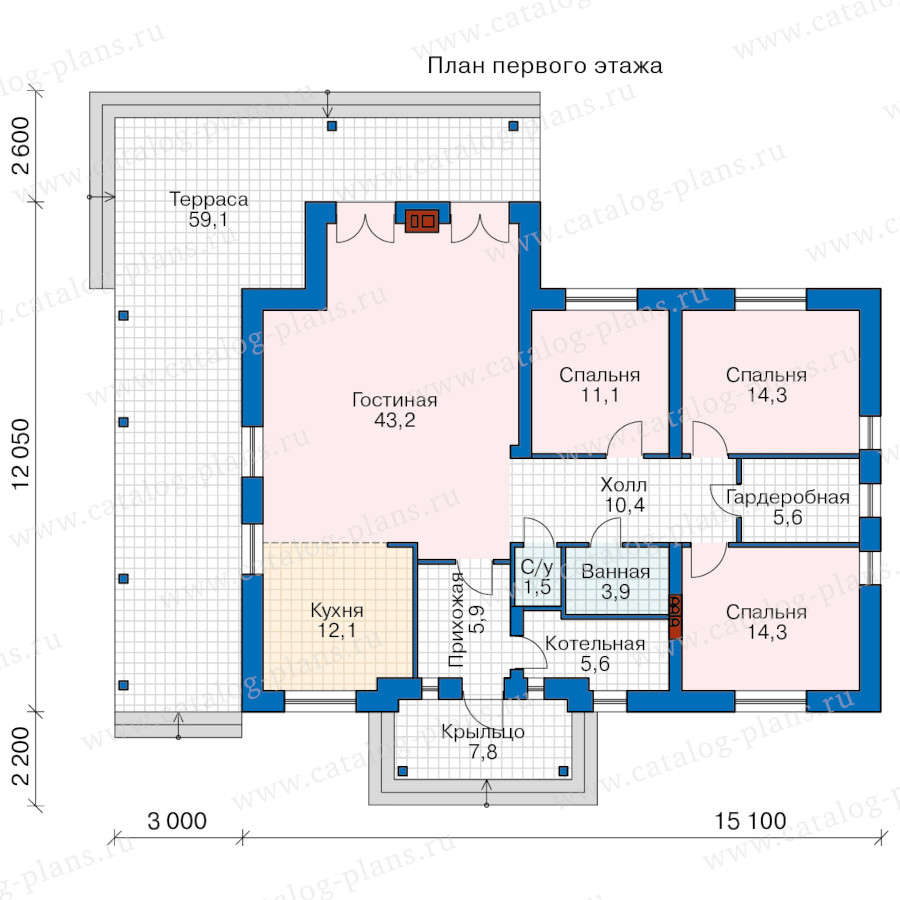 План 1-этажа проекта 68-75