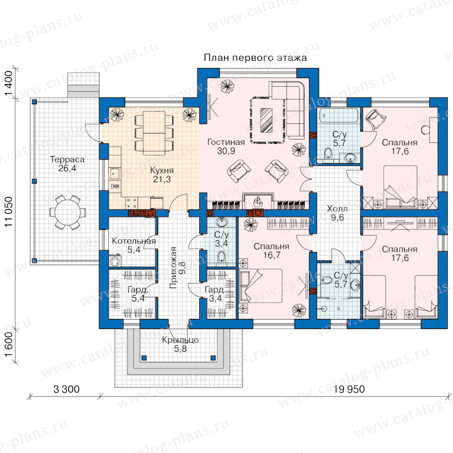План 1-этажа проекта 68-77