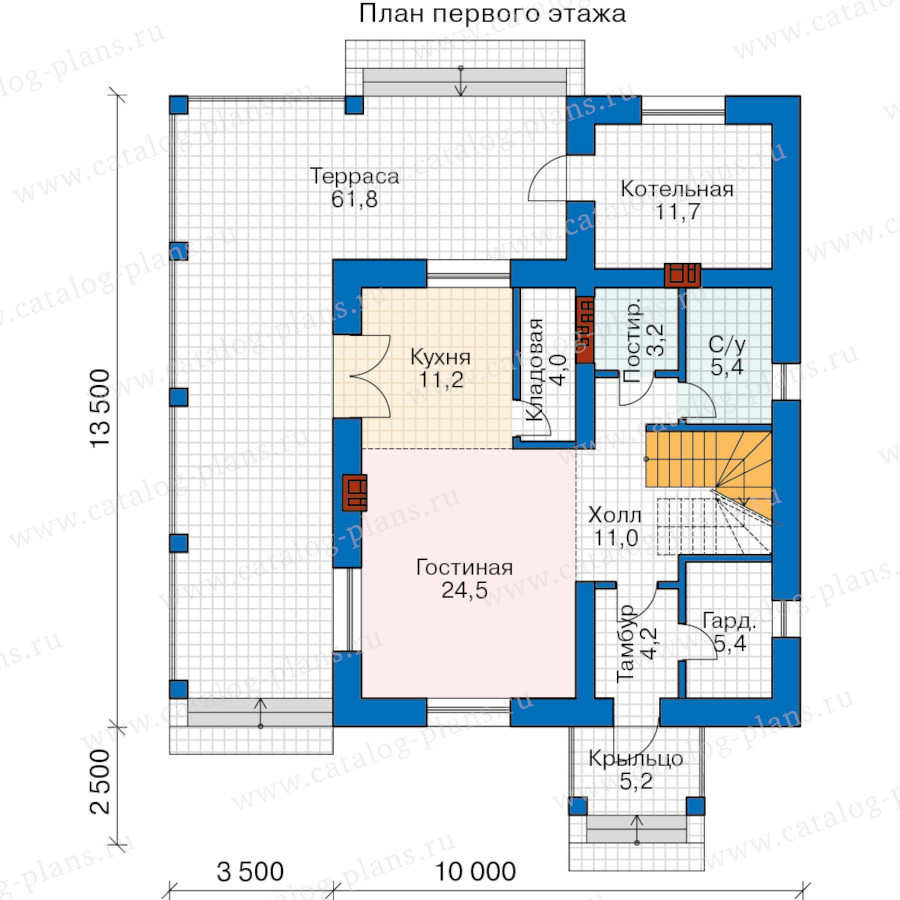 План 1-этажа проекта 58-75ABAL
