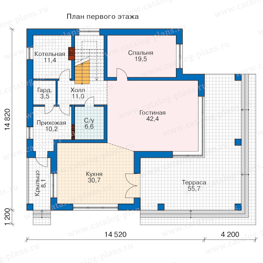 План 1-этажа проекта 62-50AMK3L