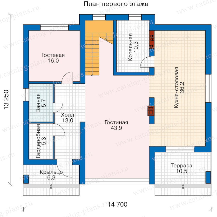 План 1-этажа проекта 46-96BG