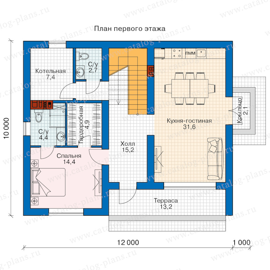 План 1-этажа проекта 68-80