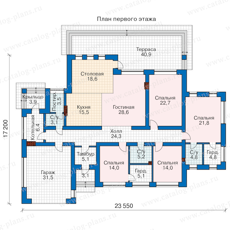 План 1-этажа проекта 45-08WGL