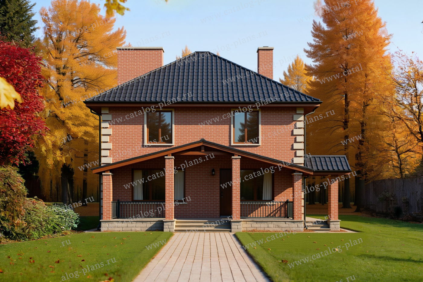 Проект жилой дом #40-04DF материал - , стиль европейский