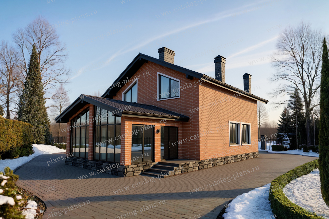 Проект жилой дом #40-04EGL материал - , стиль европейский