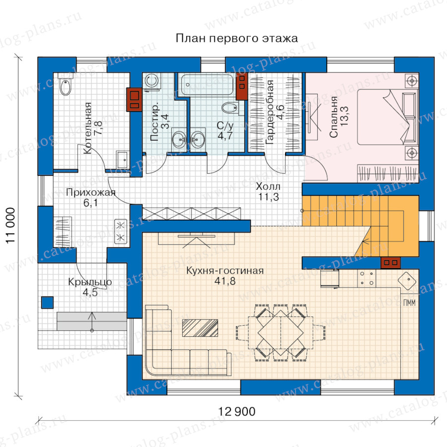 План 1-этажа проекта 68-82