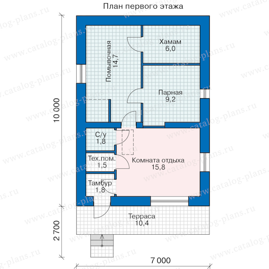 План 1-этажа проекта 91-68AGL