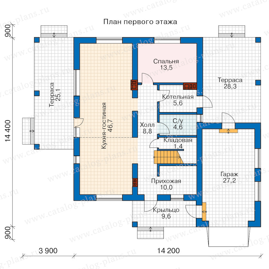 План 1-этажа проекта 65-83A