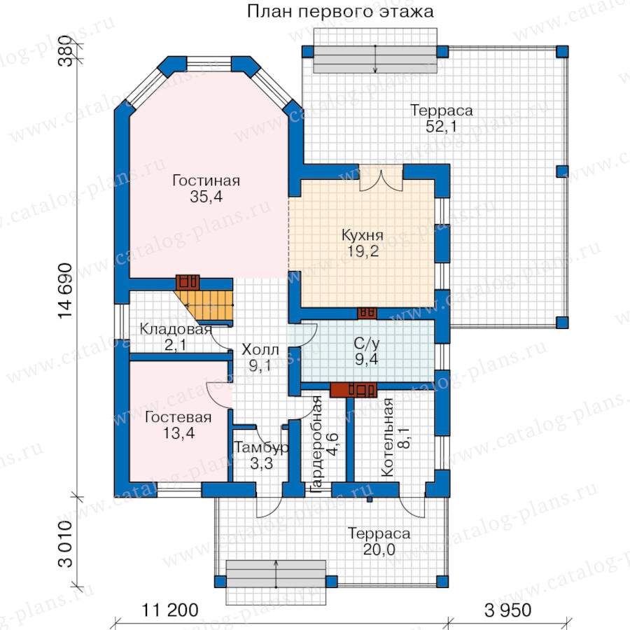 План 1-этажа проекта 40-13AGM