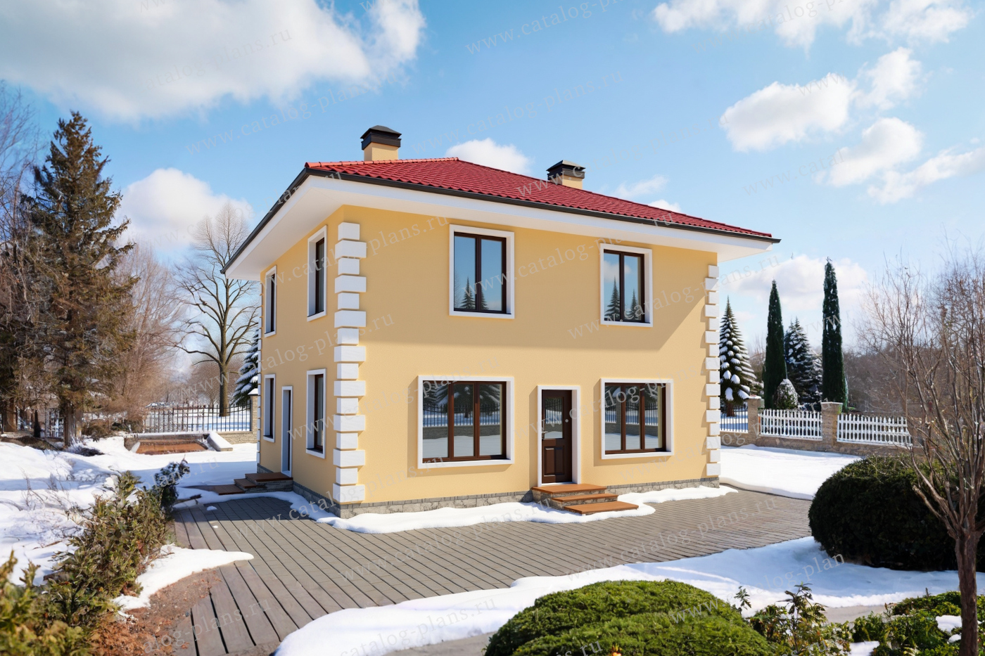 Проект жилой дом #40-04S материал - газобетон, стиль 